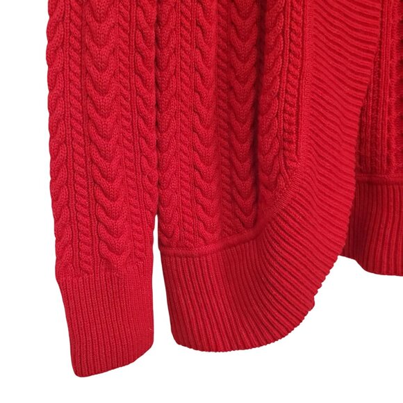 Talbots Petite Sz 1X Cardigan Cable Knit Open Front Lambswool Blend Sweater Cozy - Picture 11 of 11